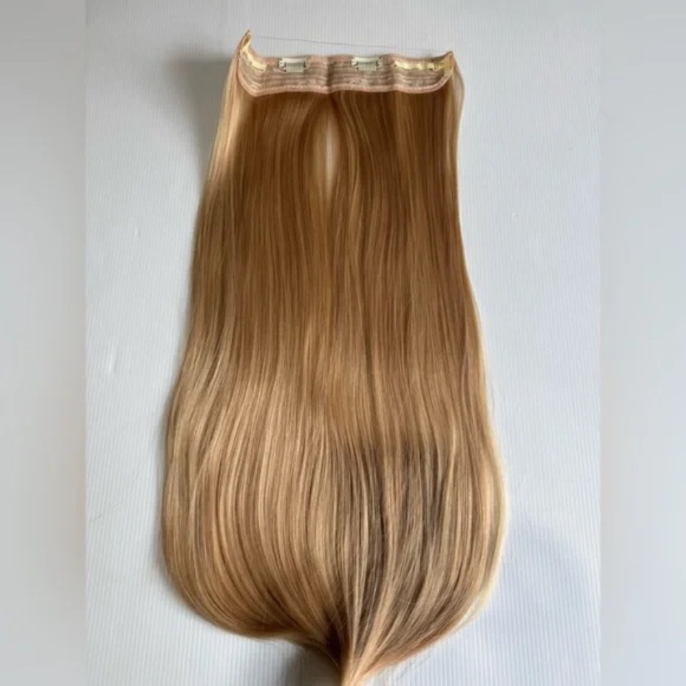 24” Beautiful Halo Strawberry Blonde Clip-In Hair Extension One-Piece, Soft hair